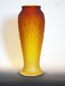 AK1 Topaz Leaf Pattern Vase 13 in h x 5 in d $1450